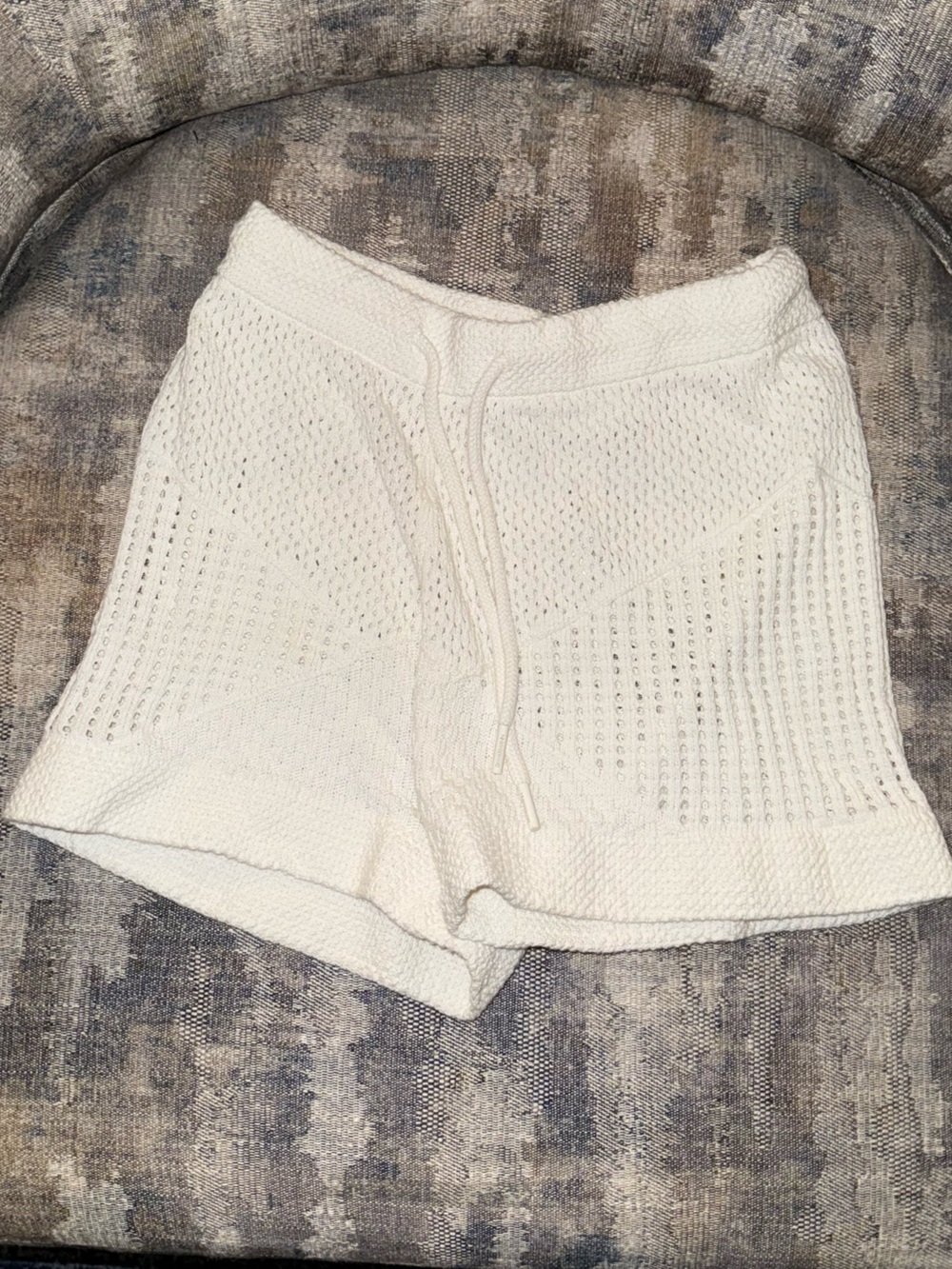 Zimmermann Cream Open-Knit Shorts